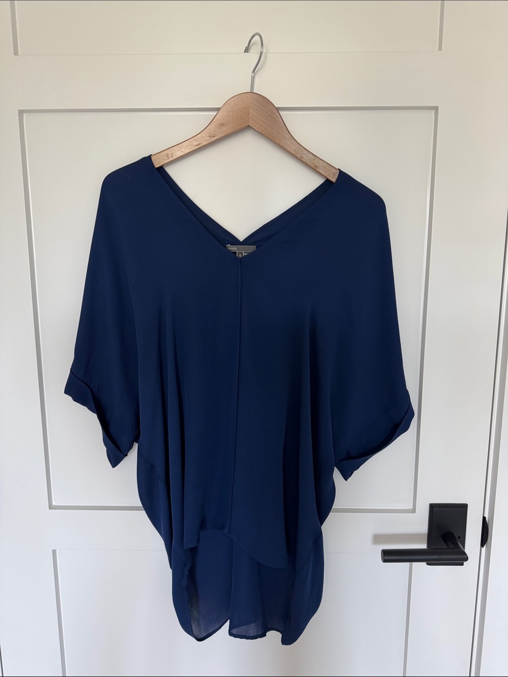 Vince Navy V-Neck Draped Tunic